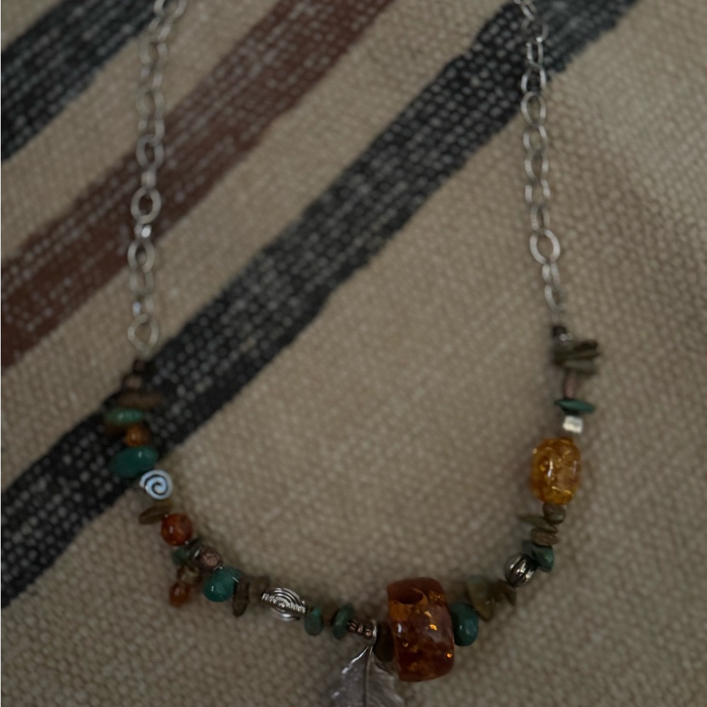 Elegant Beaded Necklace with Silver Accents
